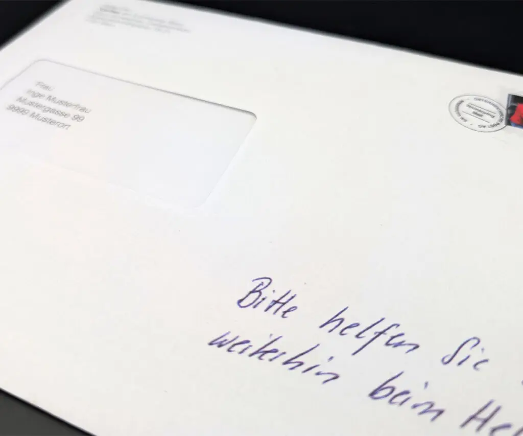 Caritas Direct Mailing Briefumschlag