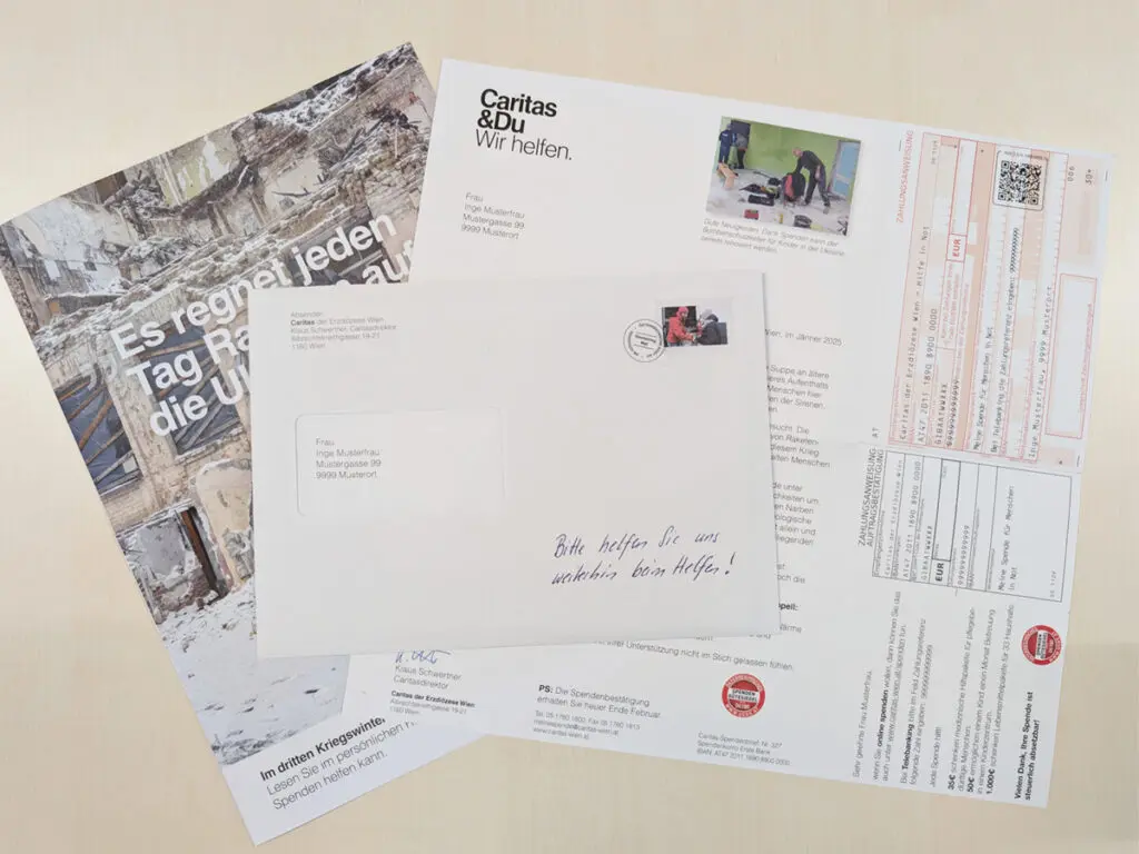 Caritas Direct Mailing Briefinhalt